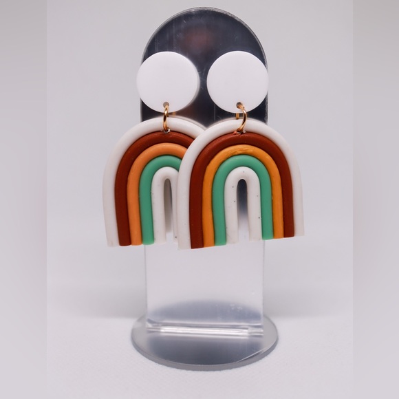 #001 Rainbow clay earrings - Picture 4 of 5